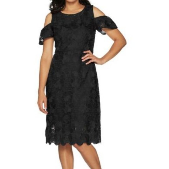 NWT ISAAC MIZRAHI LACE FLUTTER SLV SHEATH DRESS 20 - Picture 2 of 11